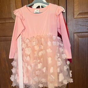 Pink Floral Tulle Toddler Dress